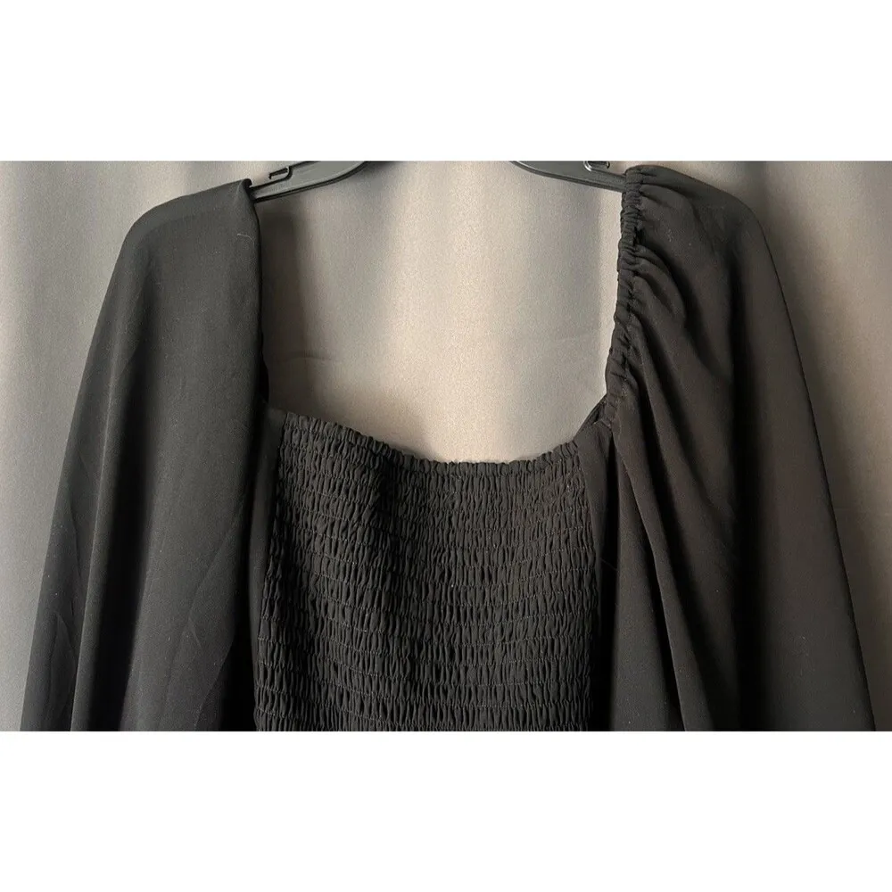 Eloquii Twisted Bodice Mini Dress Babydoll Smocked Empire Waist 22 Flowy Stretch - Image 7