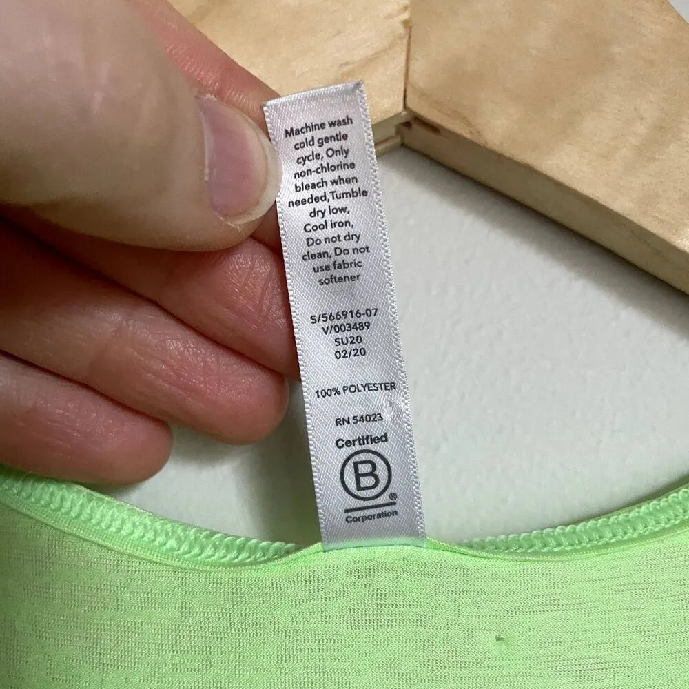 Athleta Neon Green Sheer Racerback Tank Top - Image 3