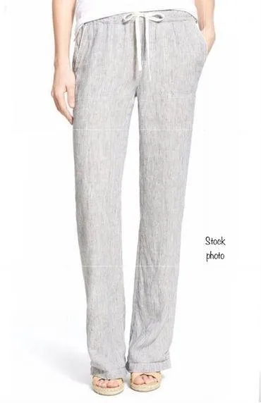 CASLON linen elastic waist, drawstring pants, size 1 - Image 2