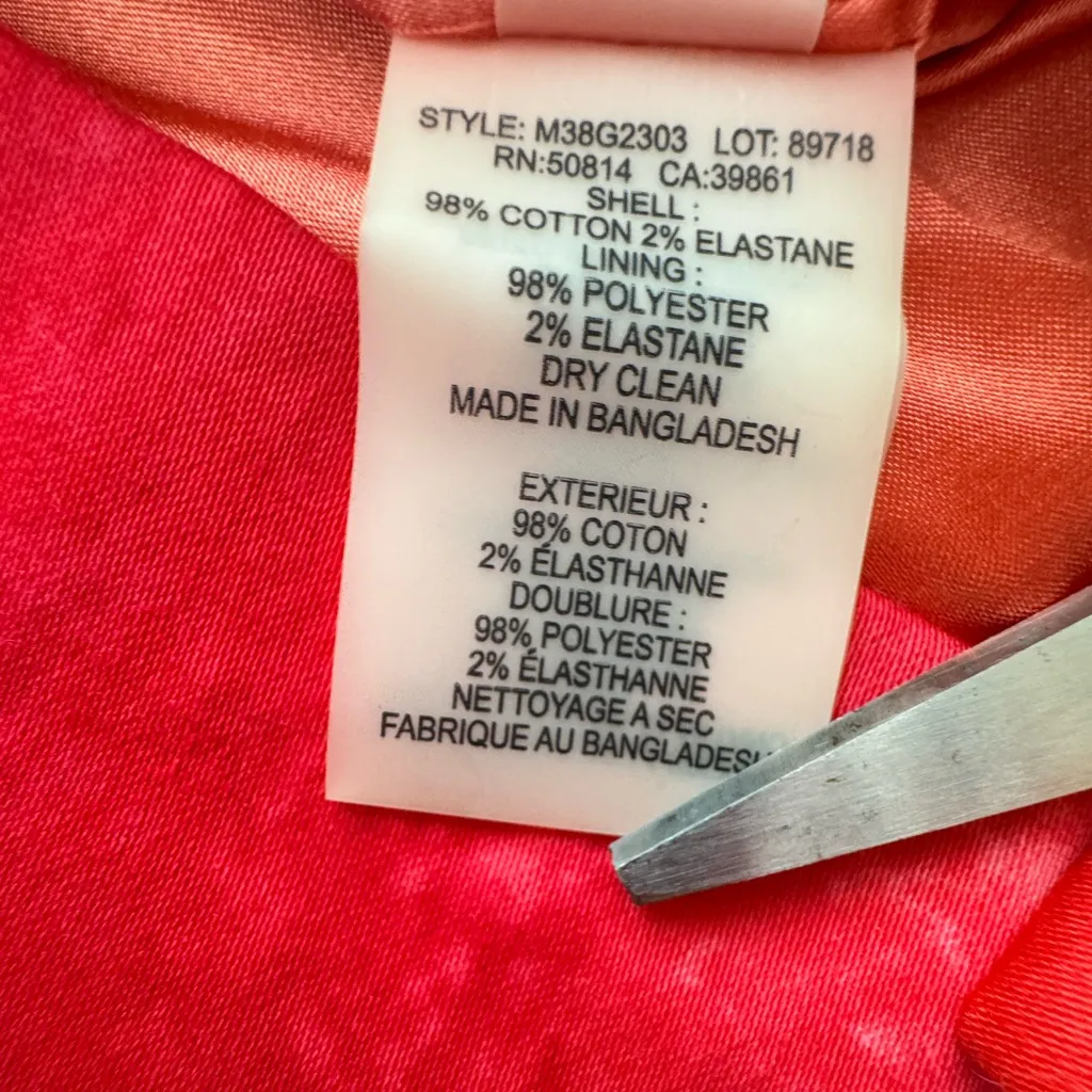 NWT Tahari Behnaz Skirt Teaberry Peach Freeze Orange Size 8 - Image 4