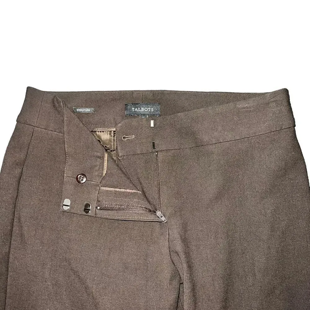 Talbots Brown Signature Straight Leg Dress Pants Size‎ 10 - Image 2