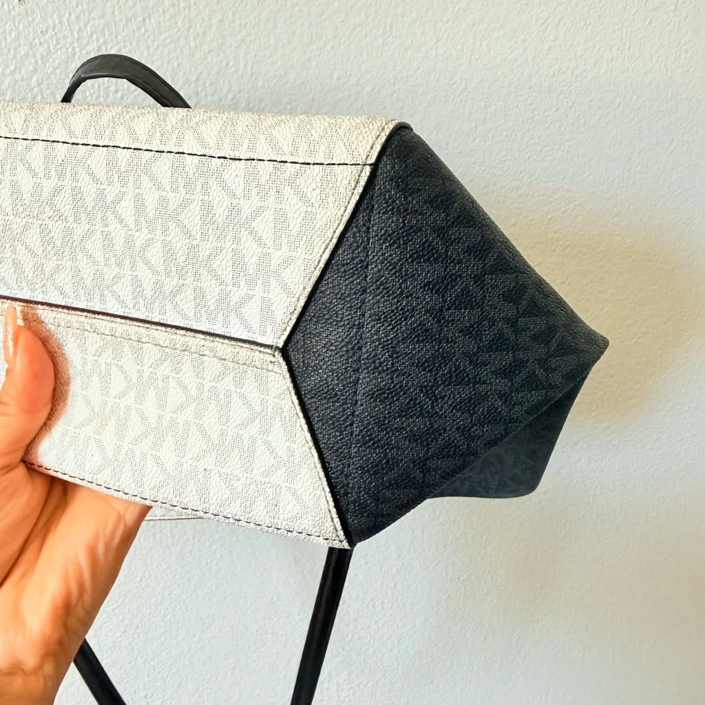 Michael Kors Two-Tone Black and Cream Tote - Image 6