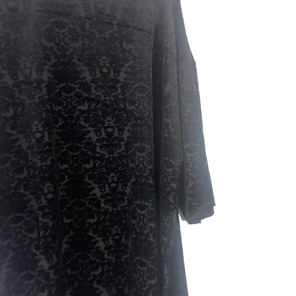 Cest La Vie‎ Women's Size Large Whimsical Goth Witchy Velvet Open Front Cardigan Black - Image 10