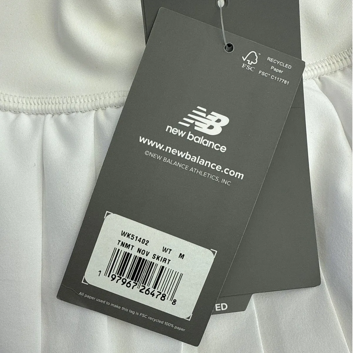 New Balance Tennis Skort Tournament Novelty Size M White Green - Image 3