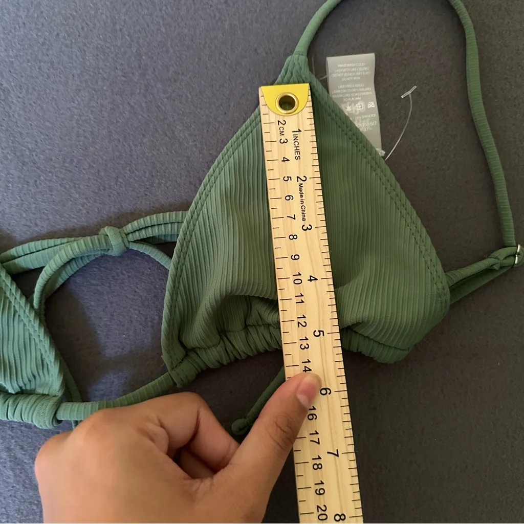 Double Zero Green String Bikini Top Swimsuit - Image 3