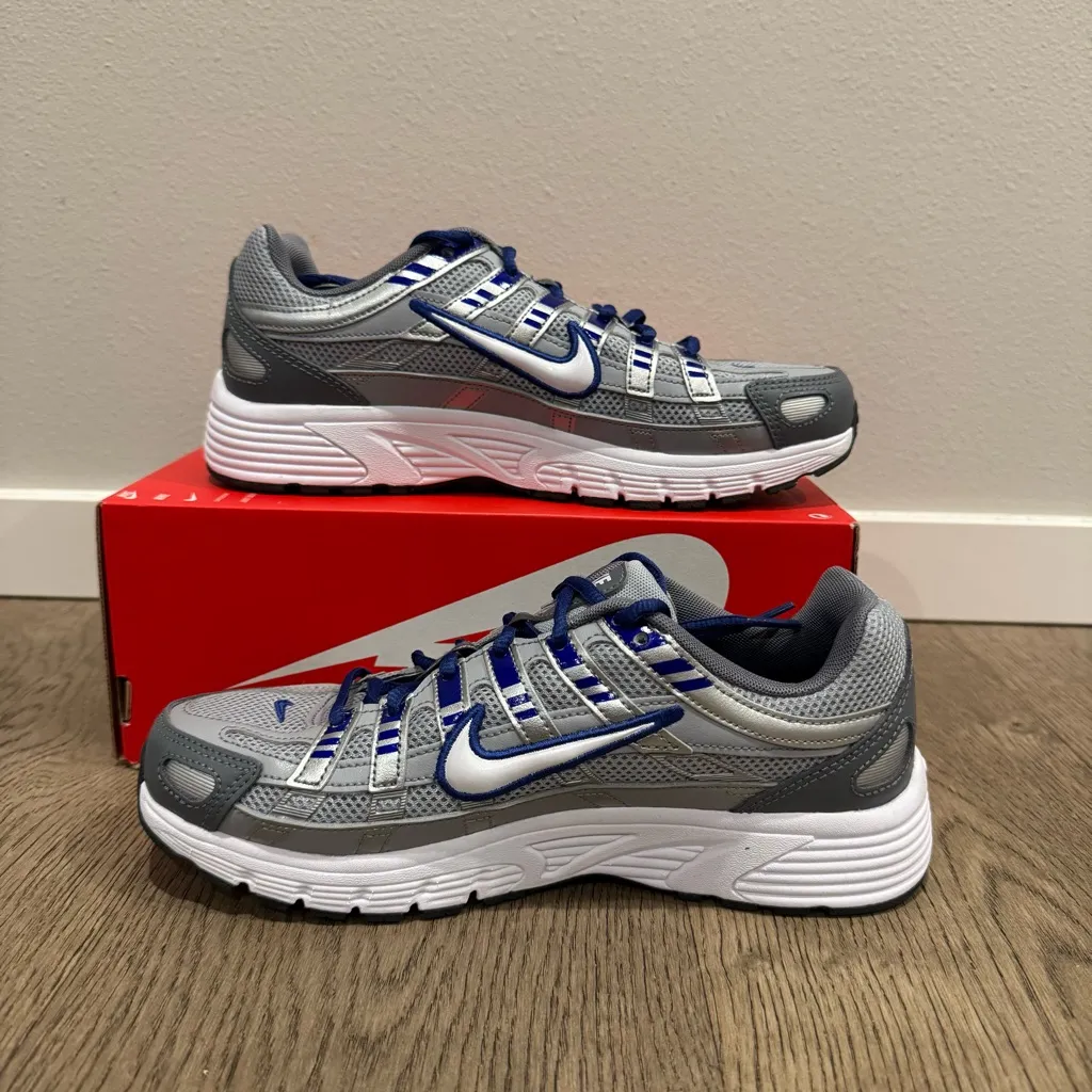 Nike P-6000 White Gray Blue - Image 2
