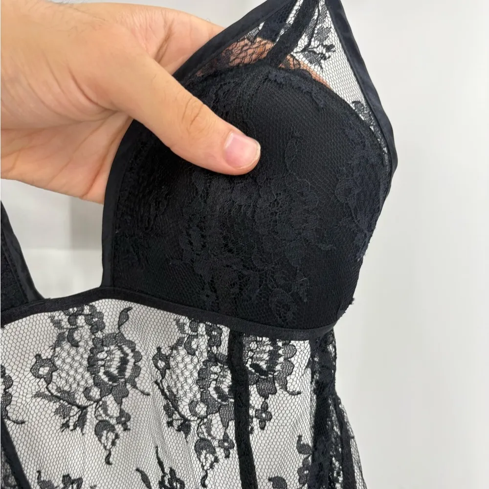 Victoria secret Vintage Y2K fairy core goth sheer punk brat lace slip dress smal - Image 7