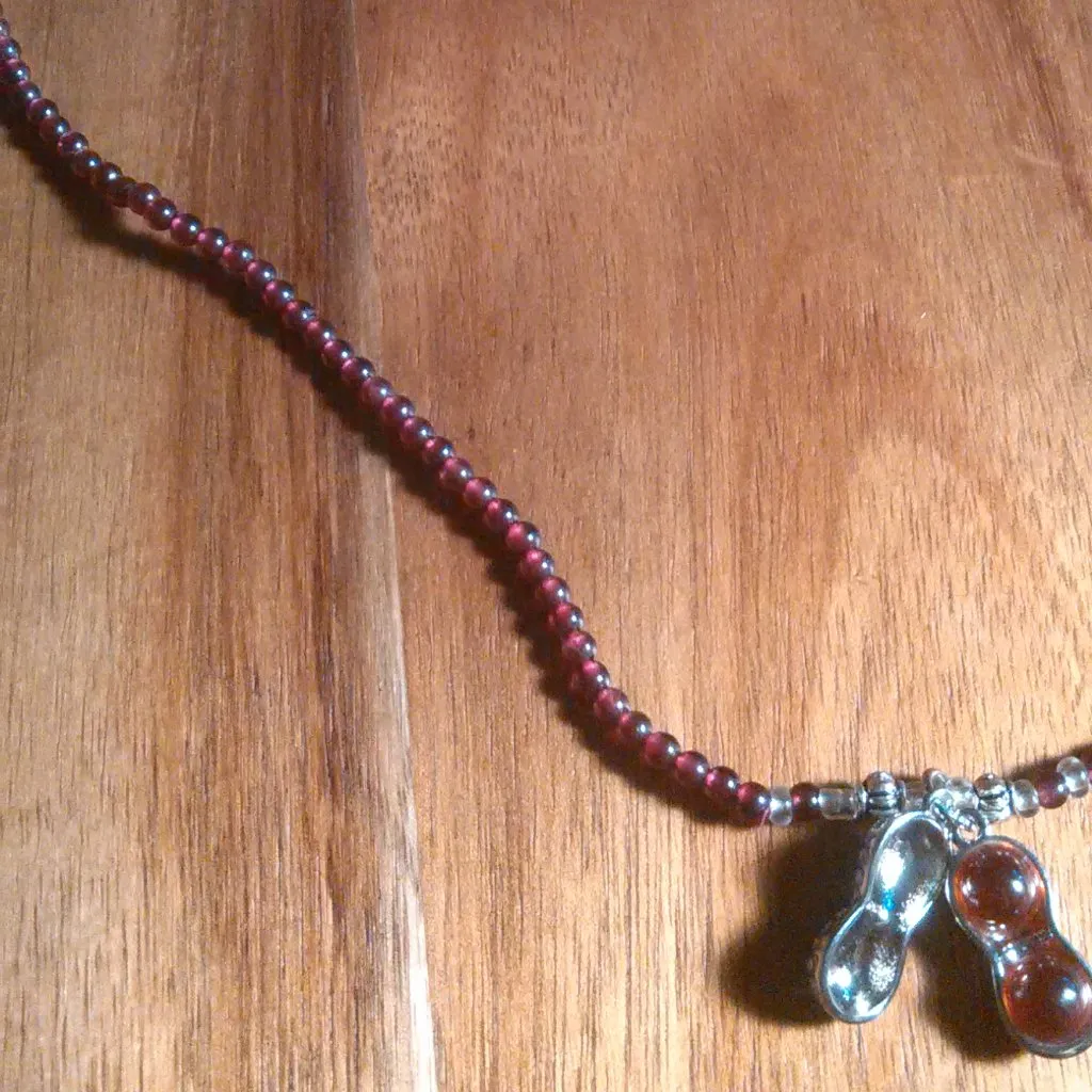 Simulated Orange Sapphire and Garnet Beaded Necklace - Image 3