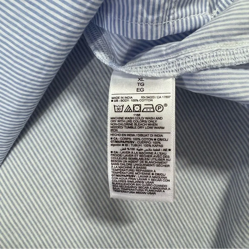 Old navy cotton long sleeve striped‎ poplin shirt - Image 7