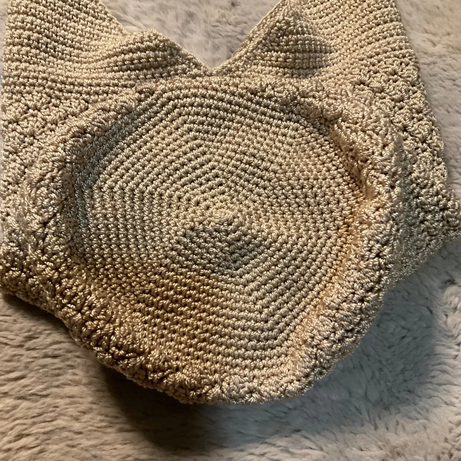 The Sak 120 Hobo Woven Bucket Bag Crochet Tan Purse - Image 5