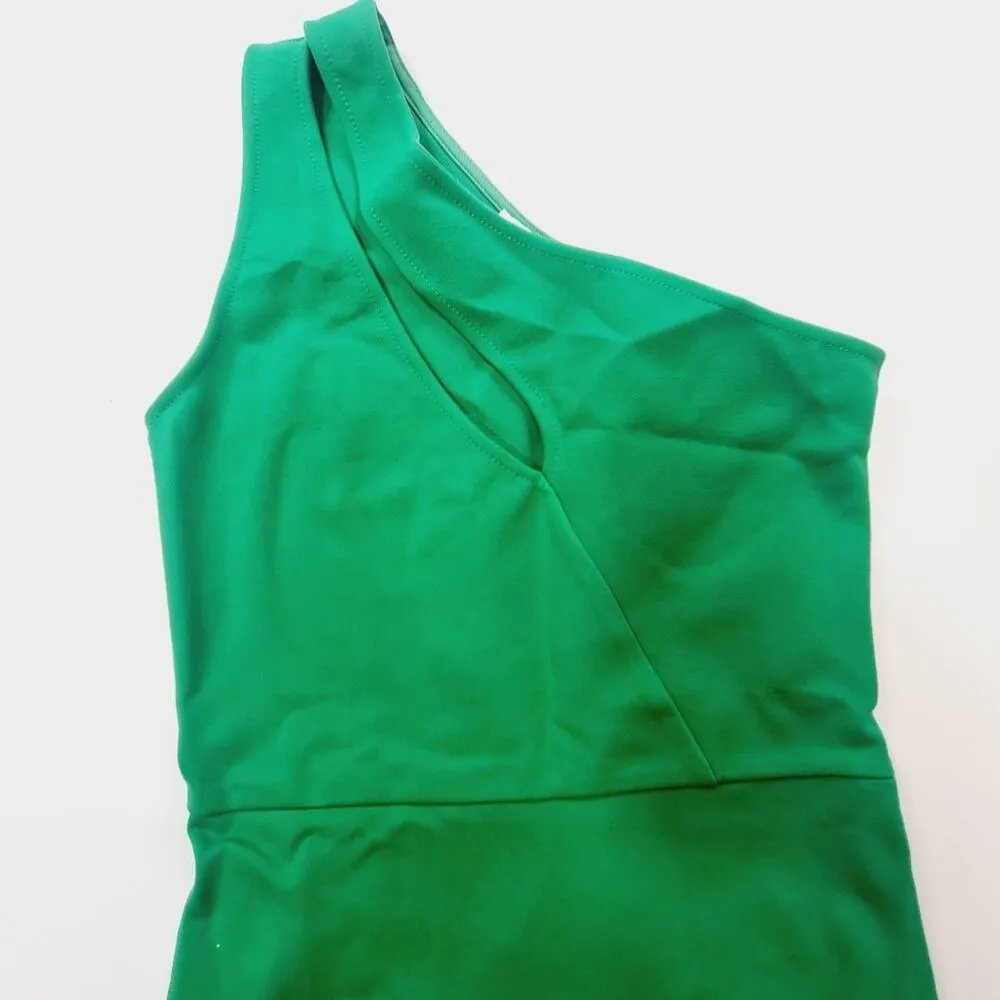 Superdown Nava Asymmetrical Mini Dress in Kelly Green XS - Image 5