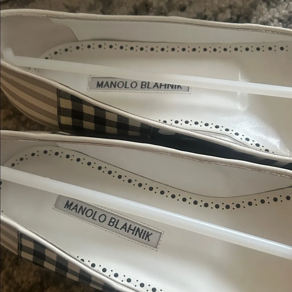 Manolo Blahnik Hangisi Flat Patches Jewel Buckle Classic Ballet size 39 - Image 6