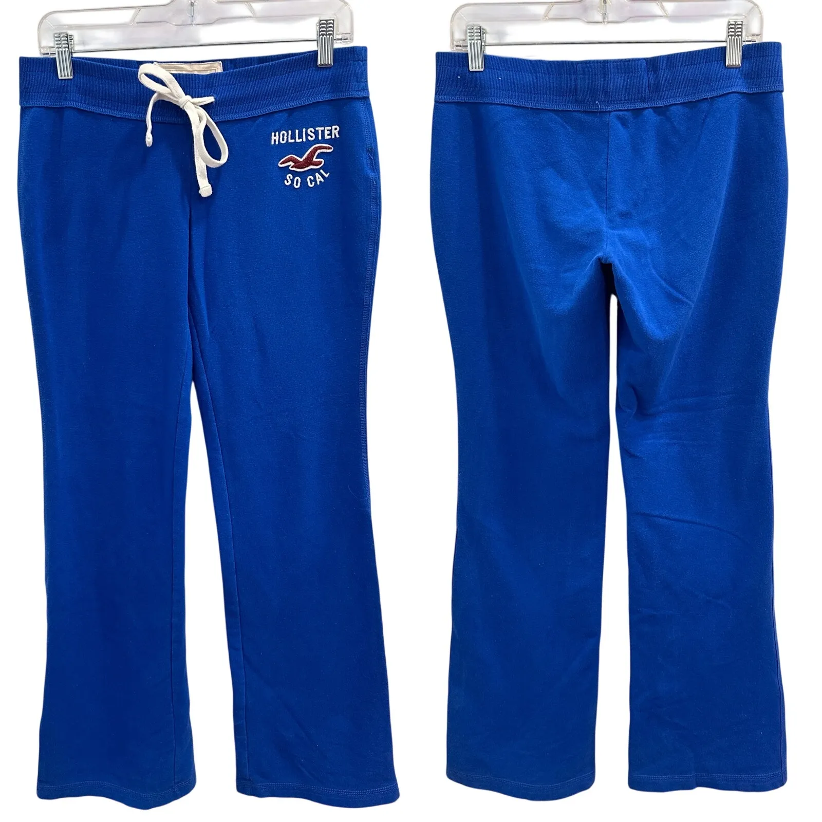 Hollister 2010s Royal Blue Low Rise Flare Bootcut Sweatpants Cozycore Lounge Med - Image 2