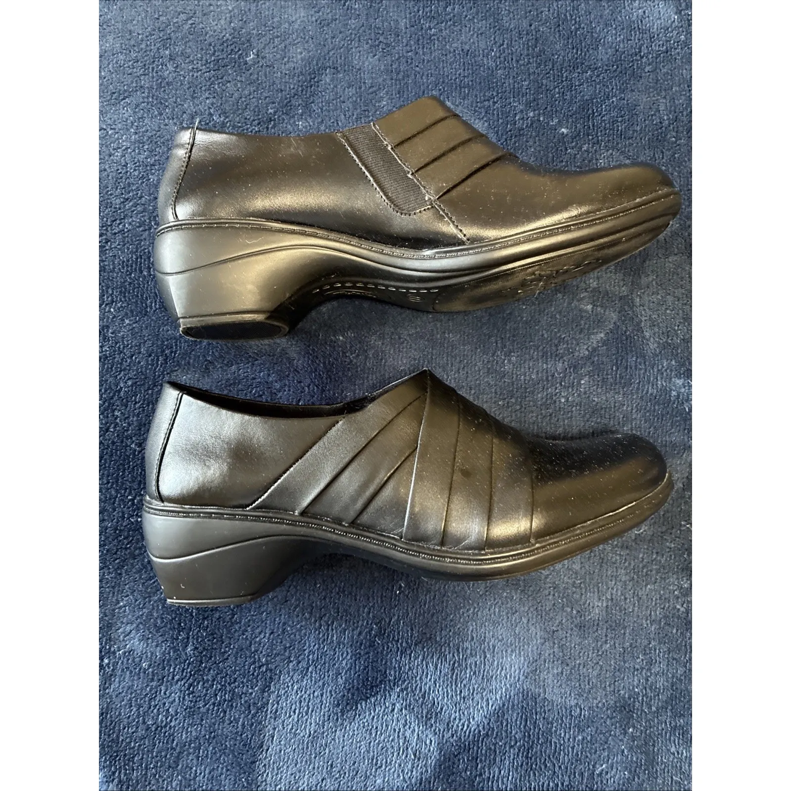 Women's Thom McAn Deidre Black Leather Slip On Clog‎ Shoes Women's Size 11 - Image 4