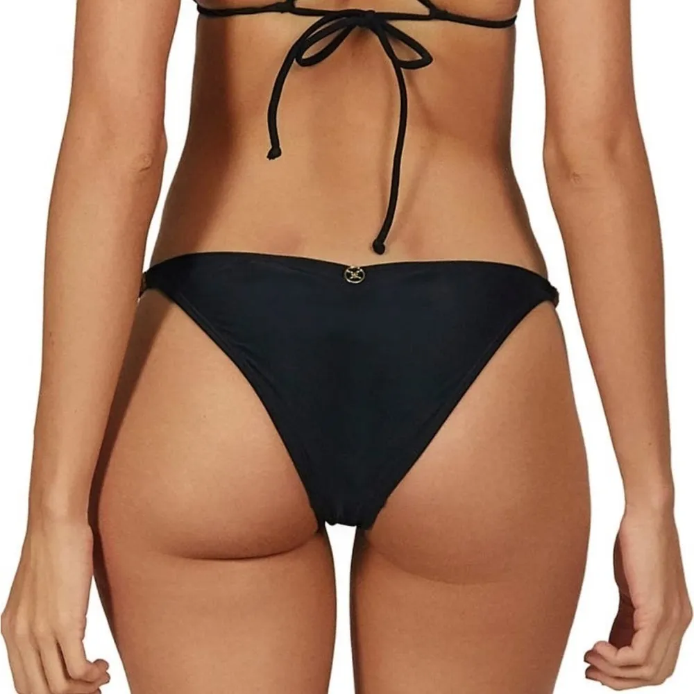 VIX Swimwear, Ella Beaded Side Solid Bikini Bottom, Large, $116 Black - Image 3