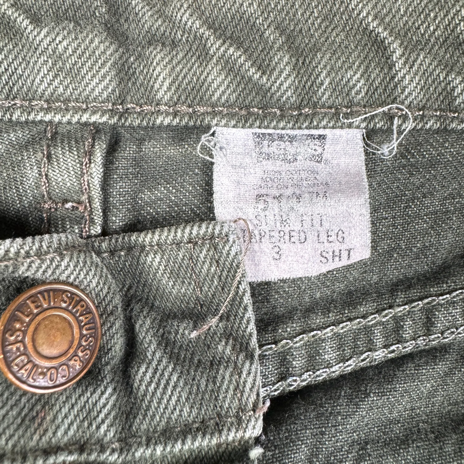 Vintage Levi’s 510 Women’s Jeans Green Slim‎ Fit High Rise Tapered Leg Sz 3 - Image 10