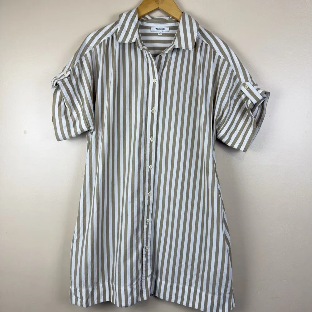 Madewell Women’s Mini Shirtdress Collared Button-Front with Pockets Size M - Image 4