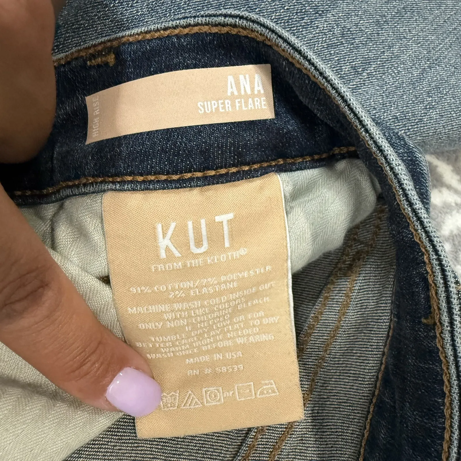NWT Kut From The Kloth Ana High Rise Super Flare Jeans Pioneer‎ Size 16 - Image 5