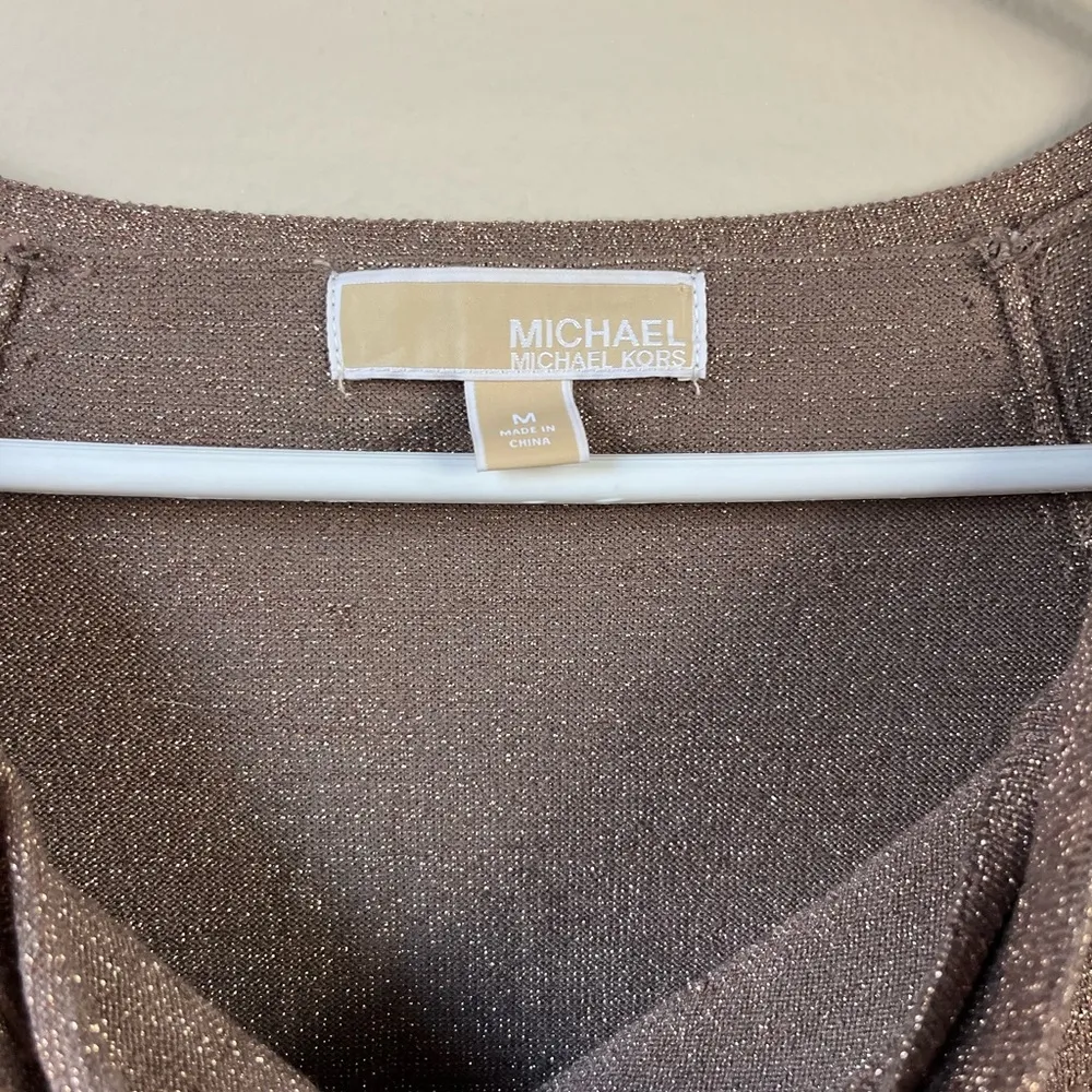 Michael Kors Sparkle Sweater Dress Gold Size M - Image 3