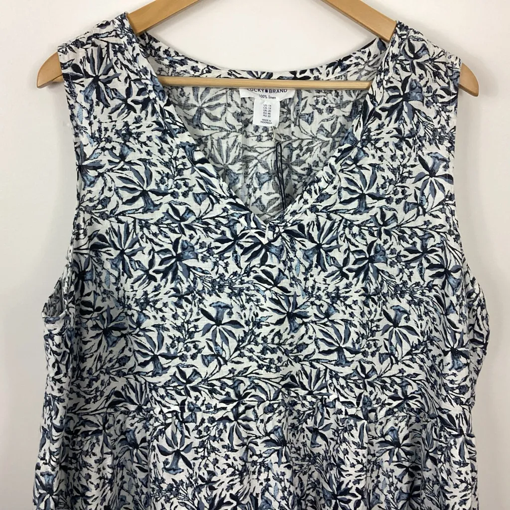 Lucky Brand Linen Tiered Dress Size 1X NWT - Image 2