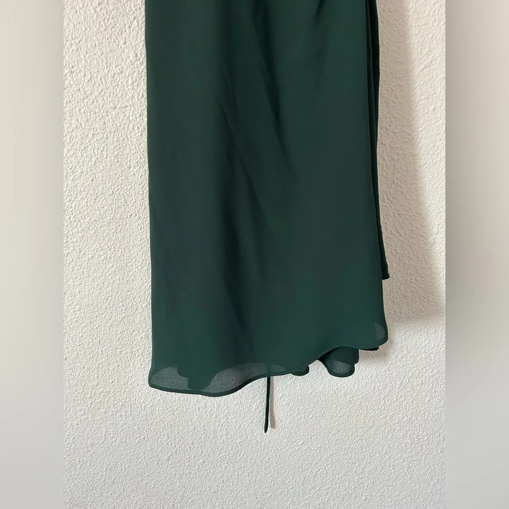 Aritzia BABATON Wallace wrap mini dress in forest green - Image 8