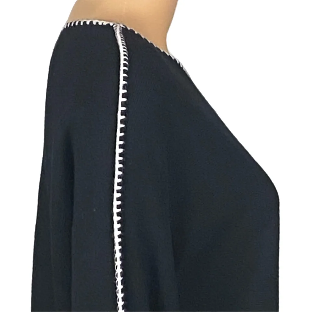 Aaeda Black Crew Neck Sweater w/white blanket - Image 4