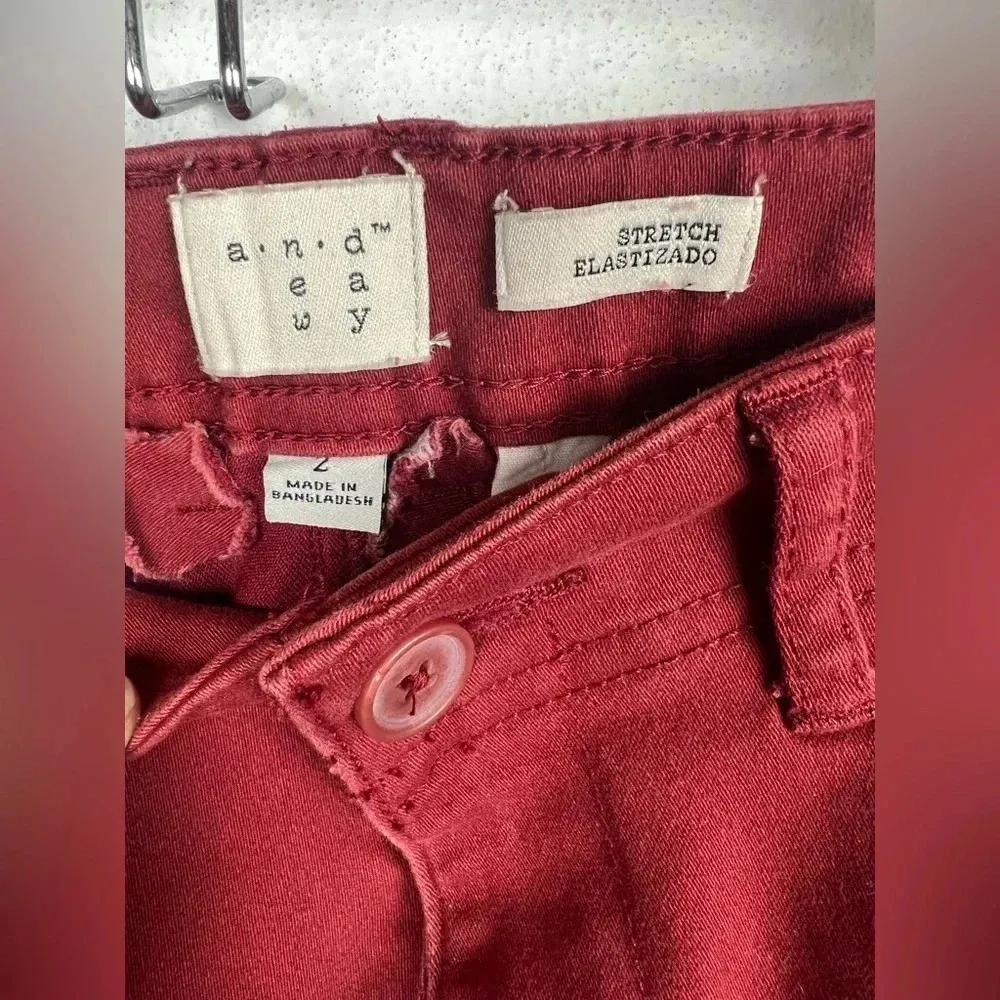 Burgundy, Soft, Stretch Jeans, Size 2‎ - Image 3