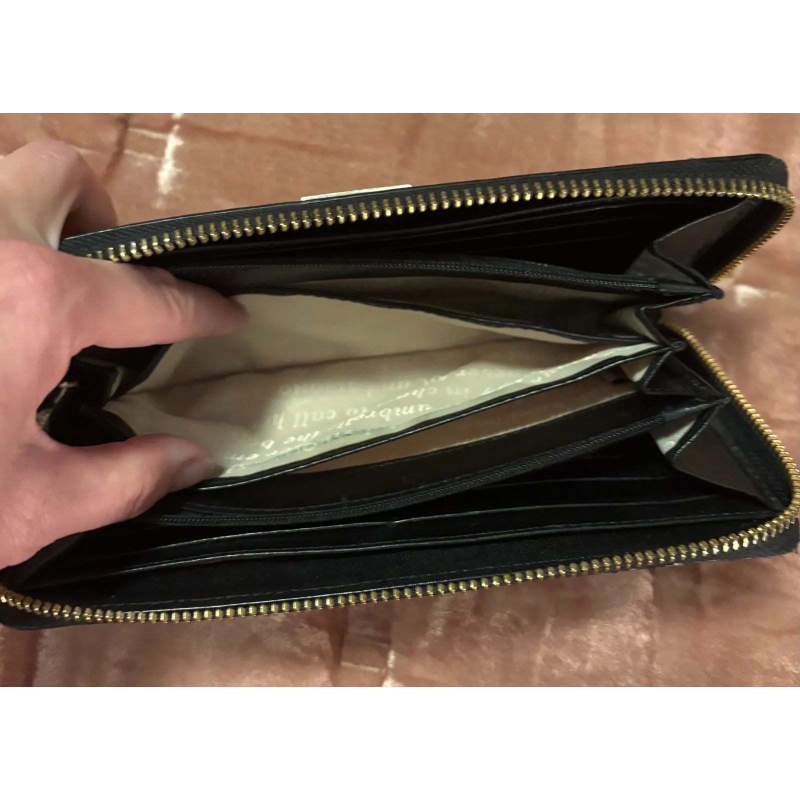 EUC Kate Spade Zebra Patent Lacey Accordion Zip Around Wallet, 7.5"x4"x1" - Image 10