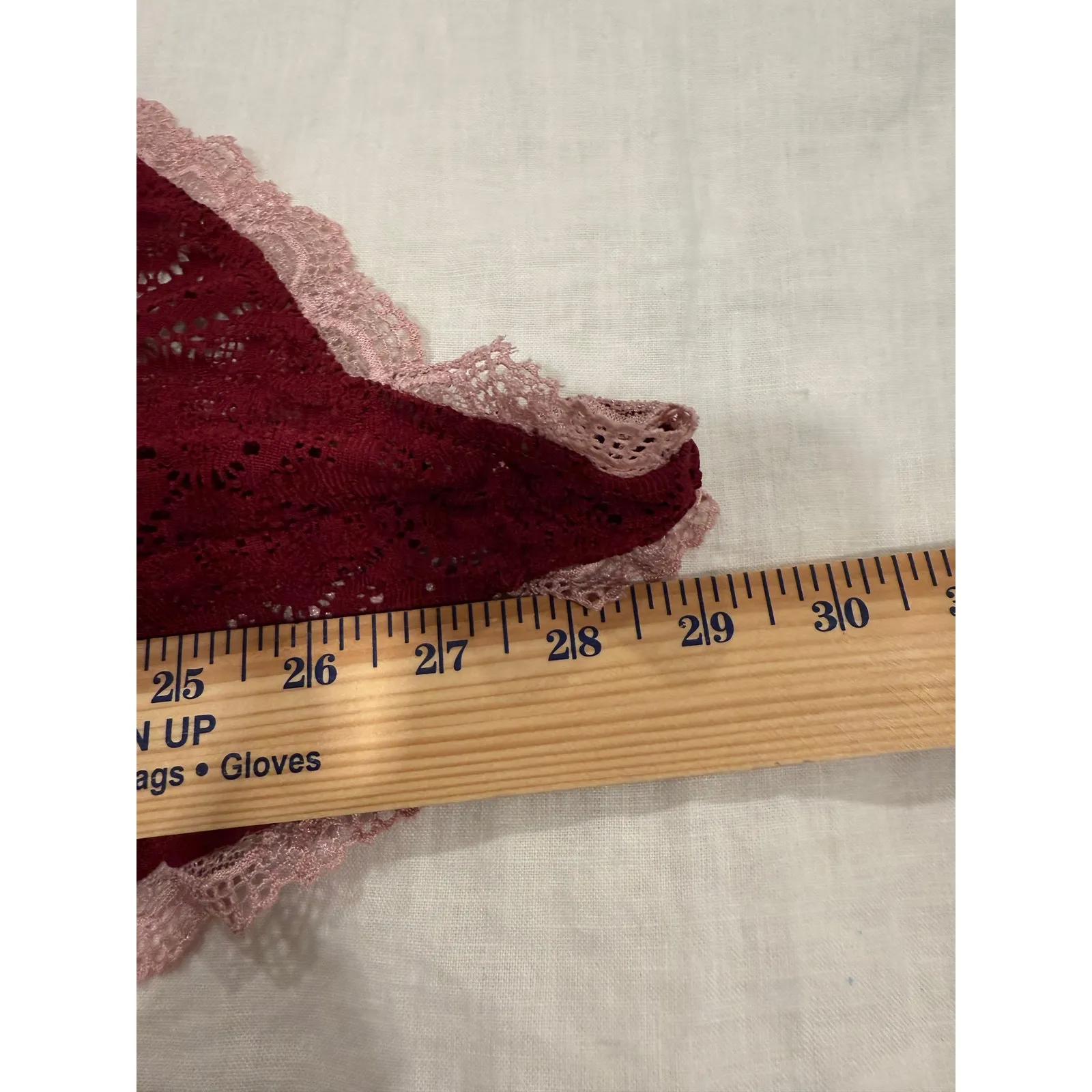 Free People Intimately Bodysuit Womens Small Maroon Nylon Stretch Lace Be My Bae - Image 8