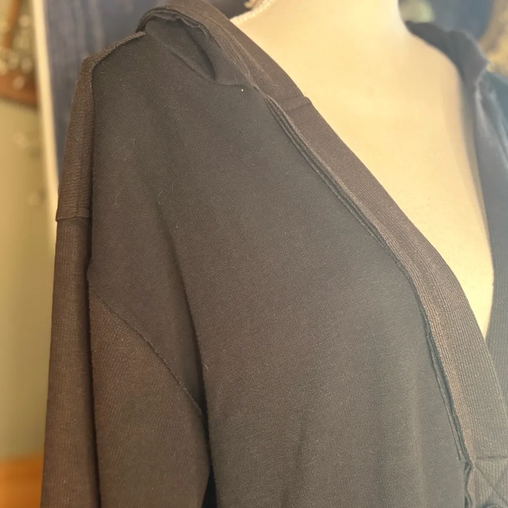POL Black and Brown Long Sleeve Hooded Dress size M - Image 4