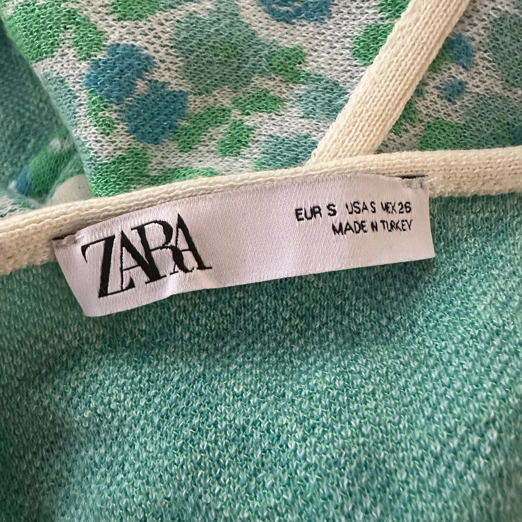 Zara Knit Floral Halter top 100% Cotton Size S - Image 8