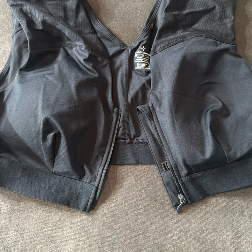 Women's Tommie Copper Shoulder Support Bra with Front Zipper Black Size 3XL NEW - Image 8