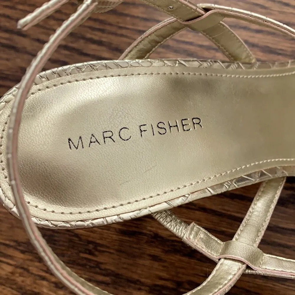 Marc Fisher Gold Metallic Padre Pump Sandal Sz 10 M - NWOT - Image 7