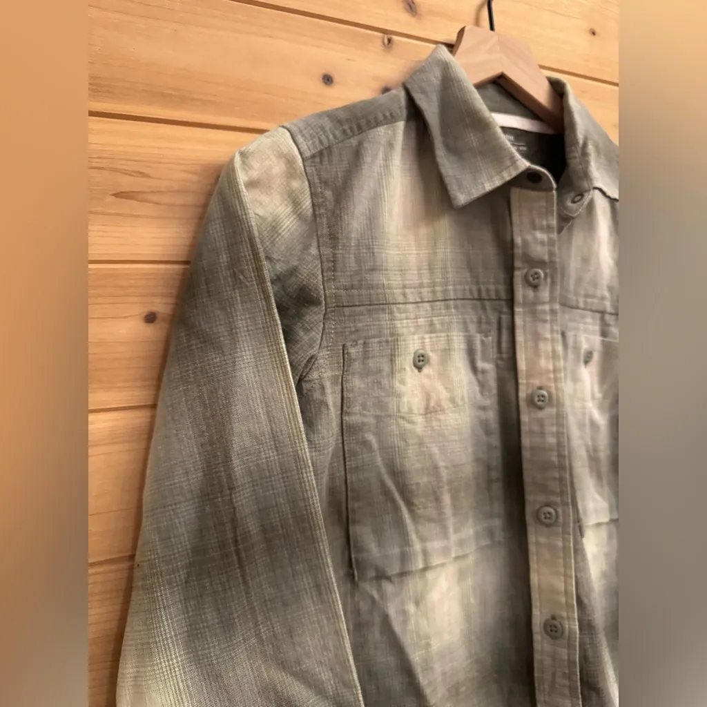 NWT REI XS Women’s Plaid Cotton Wallace Lake Flannel Button Front Shirt Green - Image 5