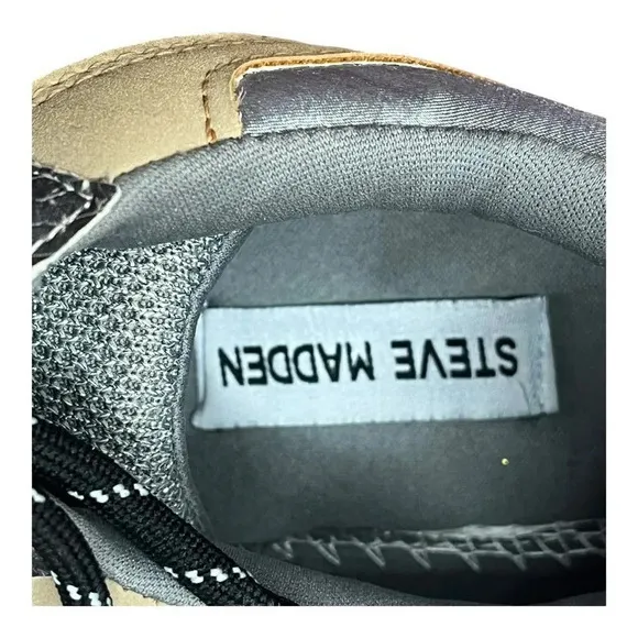 Steve‎ Madden Bena Snake Print Collage Wedge Leather Sneakers Women Size 8.5 - Image 12