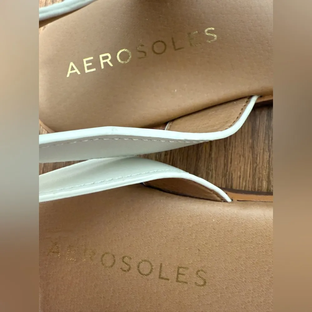 Aerosoles Lewis Off White Ankle Wrap Strap Sandals Buckle NWOT Size: 11 - Image 9