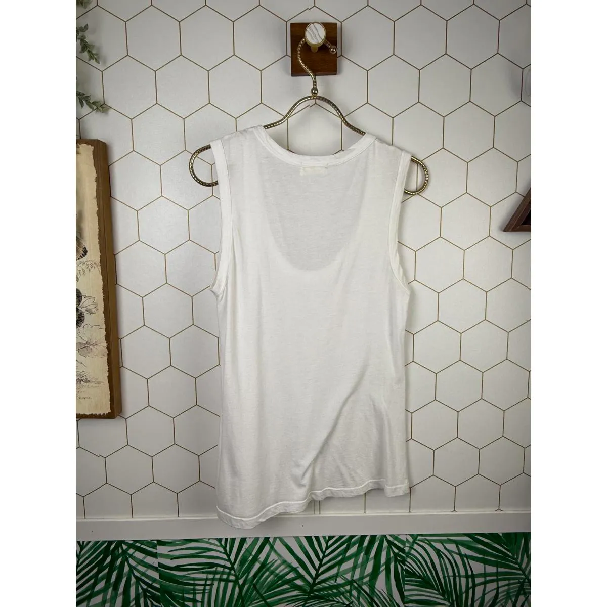 T.la from Anthropologie White Scoop Neck Tank - Image 2