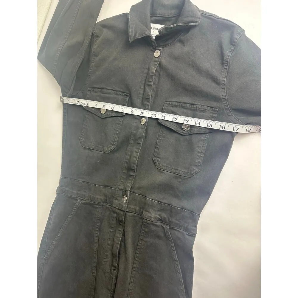 Rivet Utility Size Small Powerhouse Denim Jumpsuit Black $425 MSRP Designer RARE - Image 11
