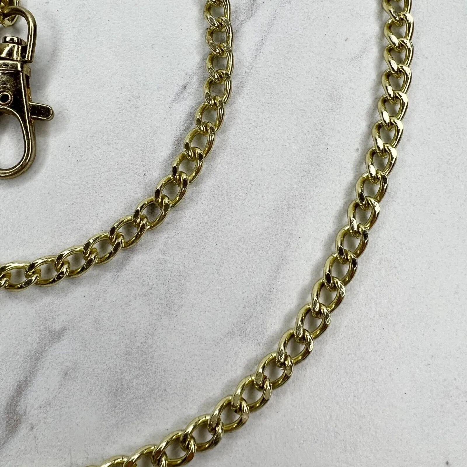 Gold Tone Chain Link Purse Replacement Strap 42" Crossbody ✨ - Image 5