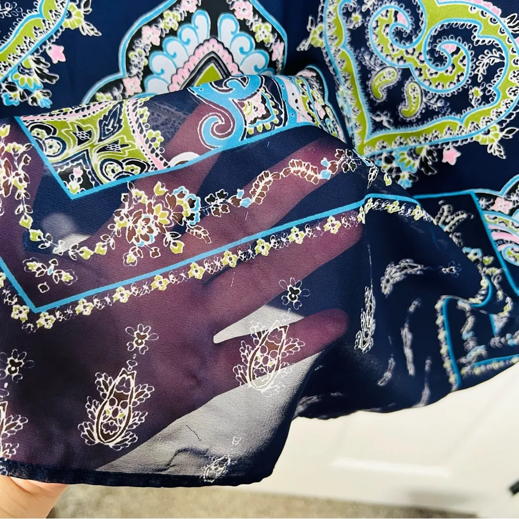 Sz 10 Vince Camuto y2k Fairycore Paisley Print Dress $138 MSRP - Image 9