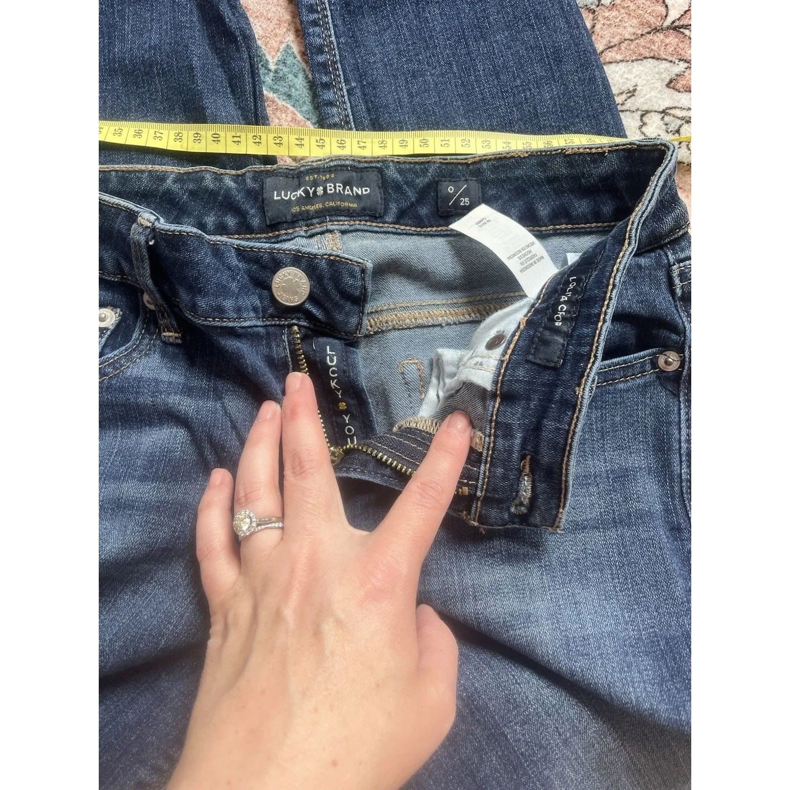 Lucky Brand Jeans Women 0 / 25 Blue Skinny Raw Hem EUC - Image 5