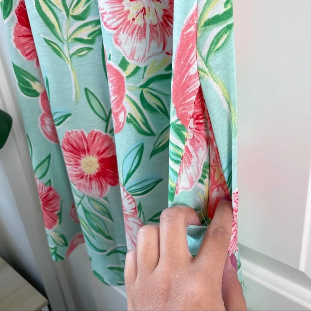 Heimish USA Floral Swim Cover Dress Blue Small - Image 62