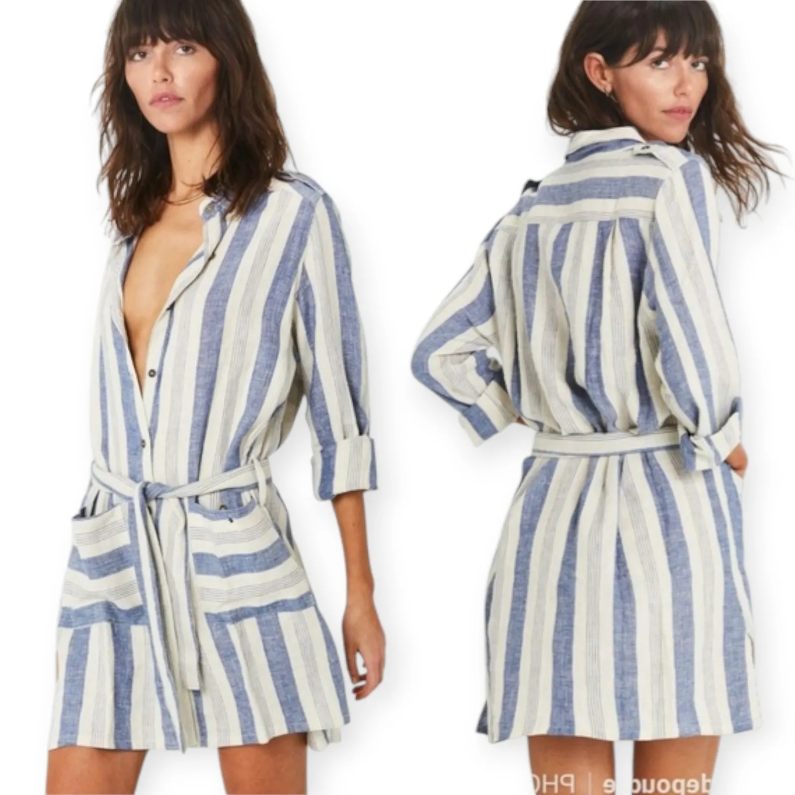 Jen's Pirate Booty | NWT | Size P/S | Isla Linen Nautical Stripe Jacket Dress - Image 2