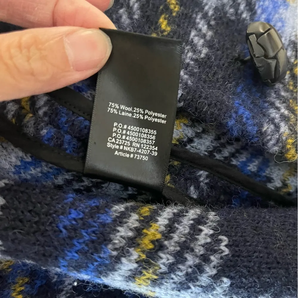 Aritzia Wilfred Free Off-Duty Neelam Wool Blend Jacket Blue Black Plaid | XXS - Image 11