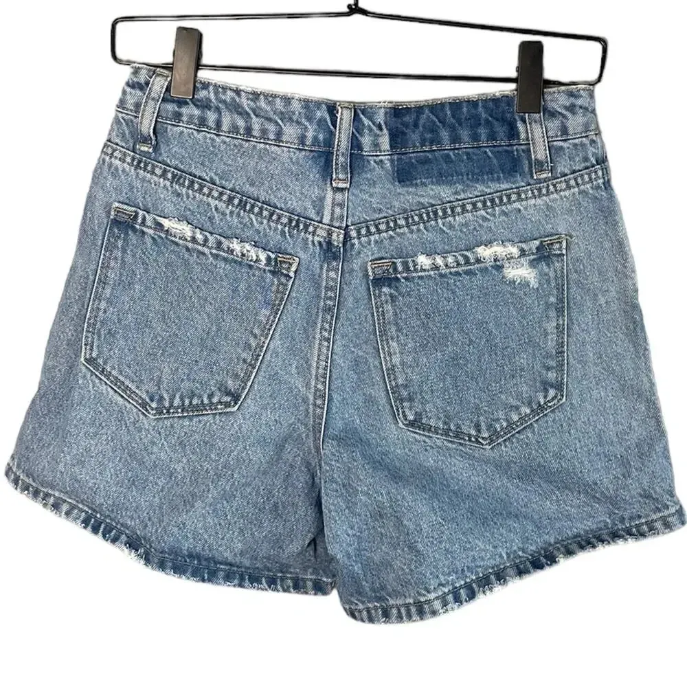 Flying Monkey Women Shorts 24 Denim Jean Distressed Retro 90's Street Casual - Image 5
