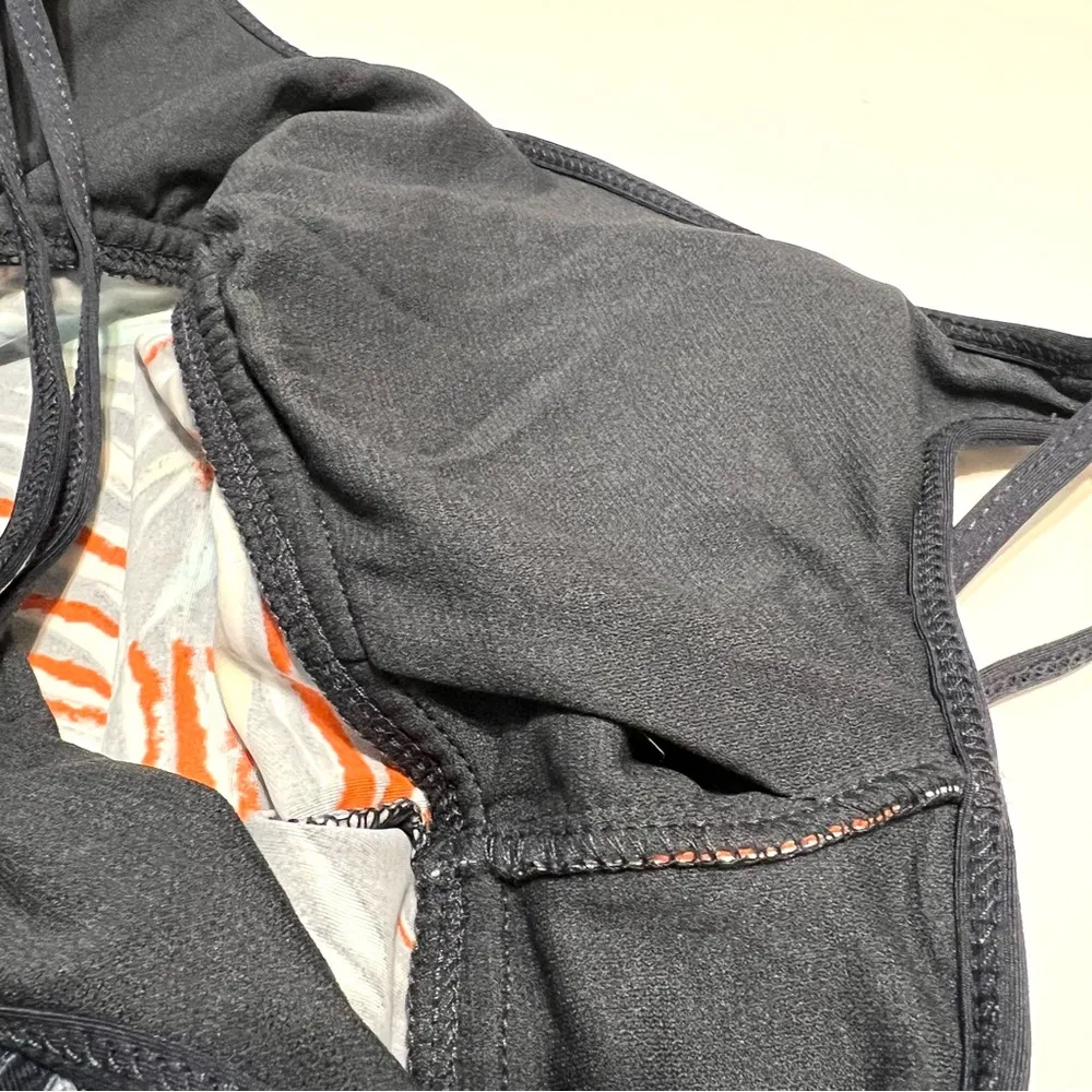 Mossimo Racerback Tankini Top Slate Multi Color Tropical Botanical Print NWOT S Gray - Image 7