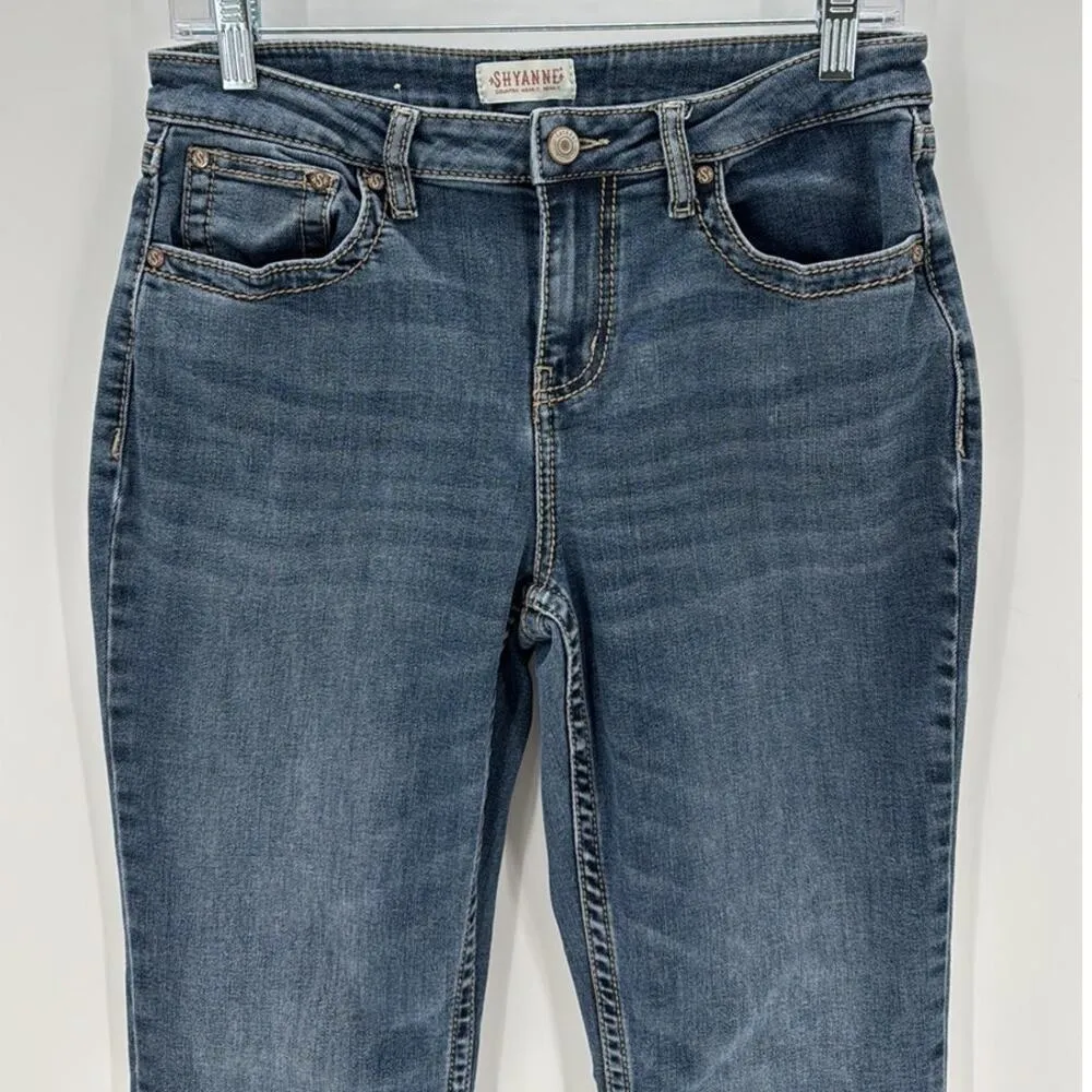 Shyanne flare Bootcut Jeans Size 32 Floral Embroidered Blue Denim 30 western - Image 3