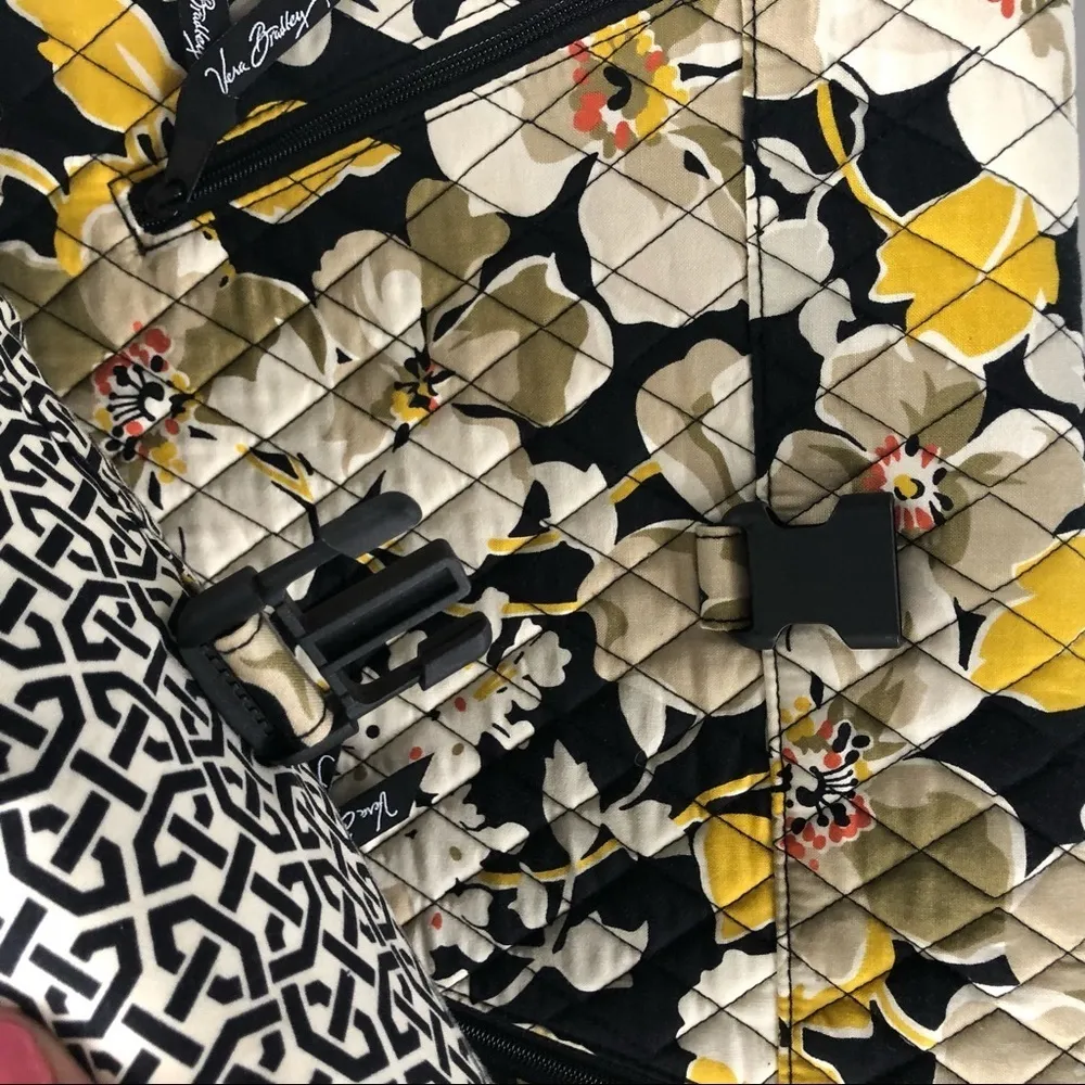 Vera Bradley Black and Yellow Laptop Bag. Laptop Floral Computer Bag - Image 3