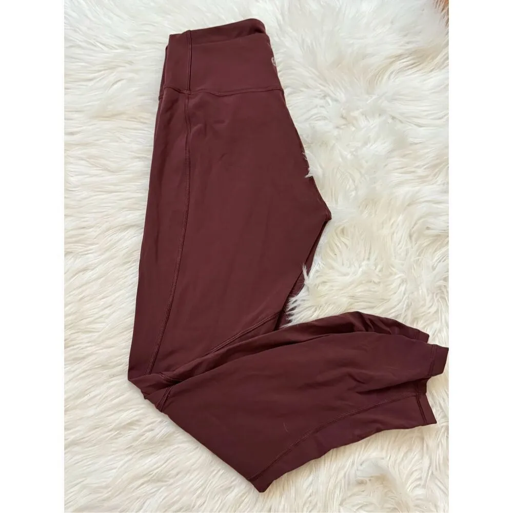 Lululemon Ruched Leg Workout Tight Leggings Wine 8 - Image 2