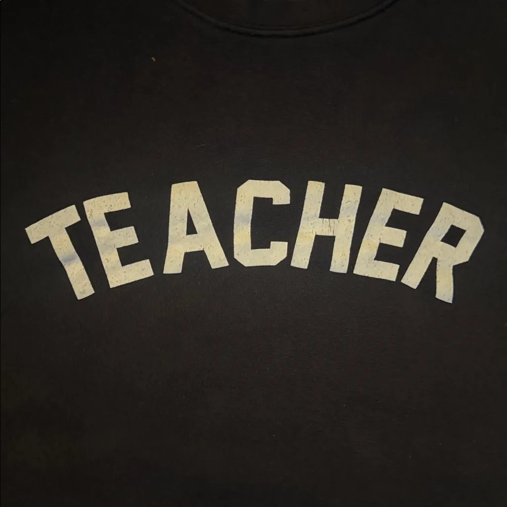 🖤Teacher Woman’s Black Crewneck Sweatshirt W/Thumb Holes•Size:XL🖤 - Image 2